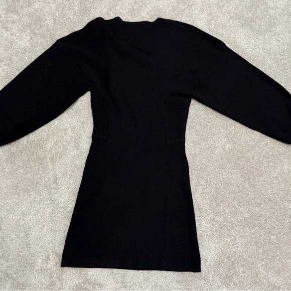 Ganni - Black Knit Dress with Balloon Sleeve - size Medium - LIKE NEW - Picture 16 of 16